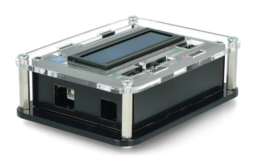 Arduino dėklas su LCD skydeliu – kampinis vaizdas