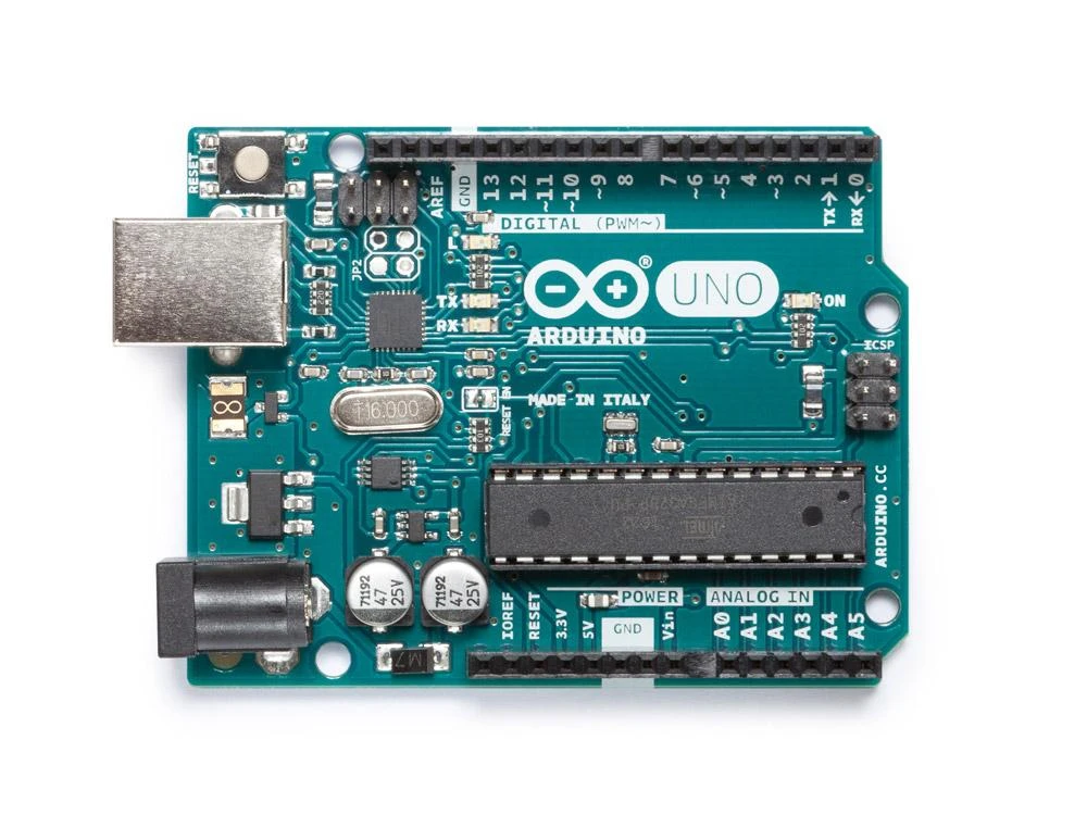 Arduino Uno R3 valdiklio viršutinė pusė