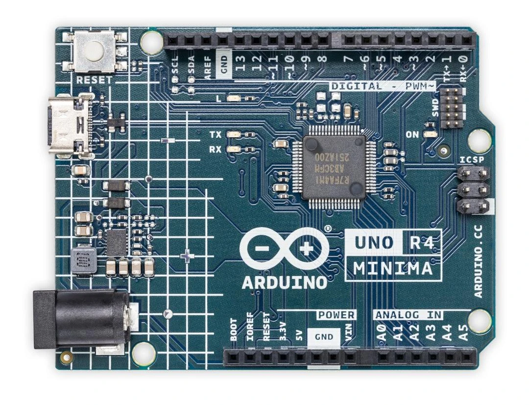 Arduino Uno R4 Minima plokštės viršus