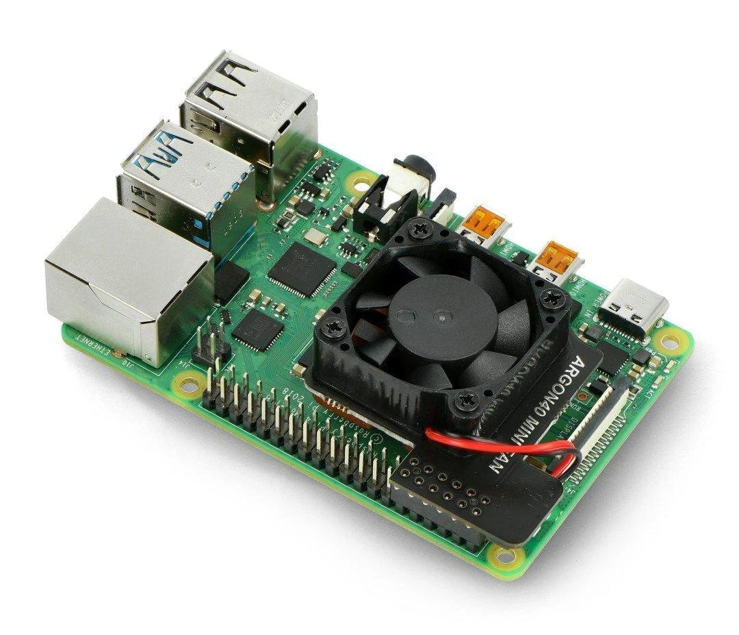 Argon Mini ventiliatorius, skirtas Raspberry Pi 4B su jungikliu ir radiatoriumi