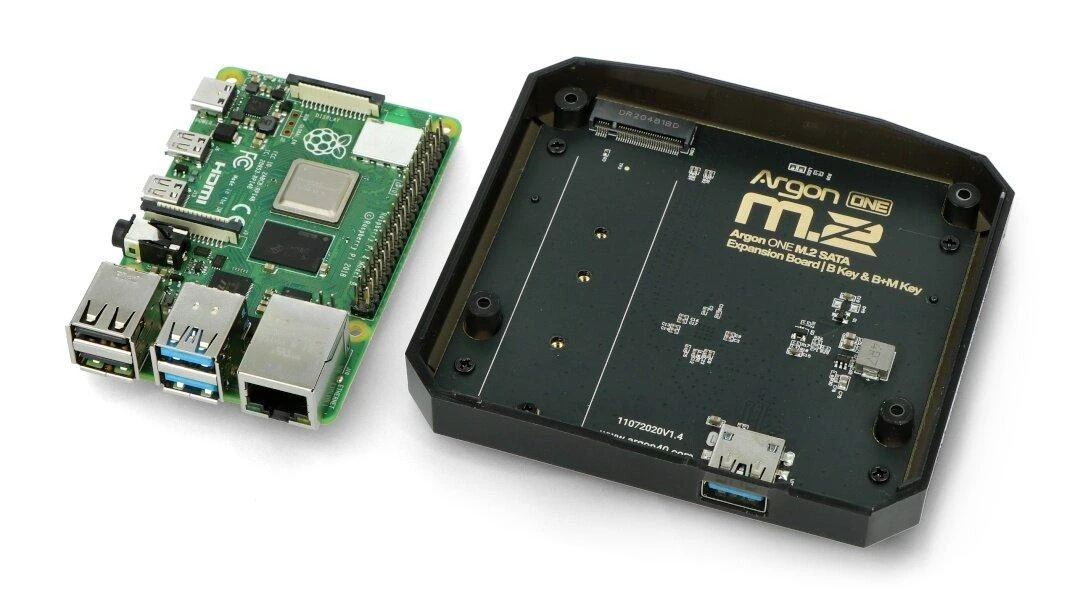 Argon ONE M.2 SATA išplėtimo plokštė - skirta Raspberry Pi 4B