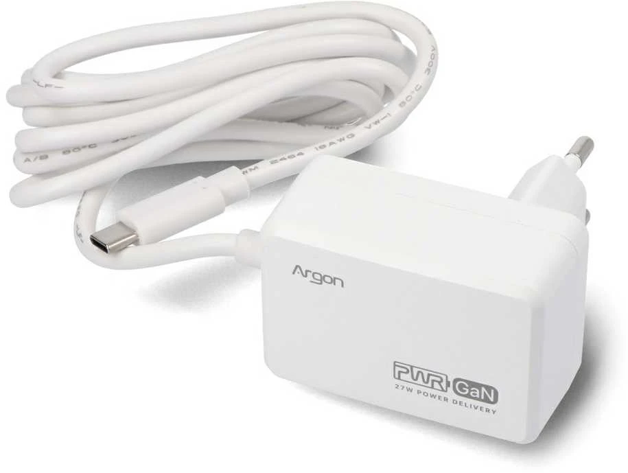 Argon 27W USB-C maitinimo blokas su integruotu laidu