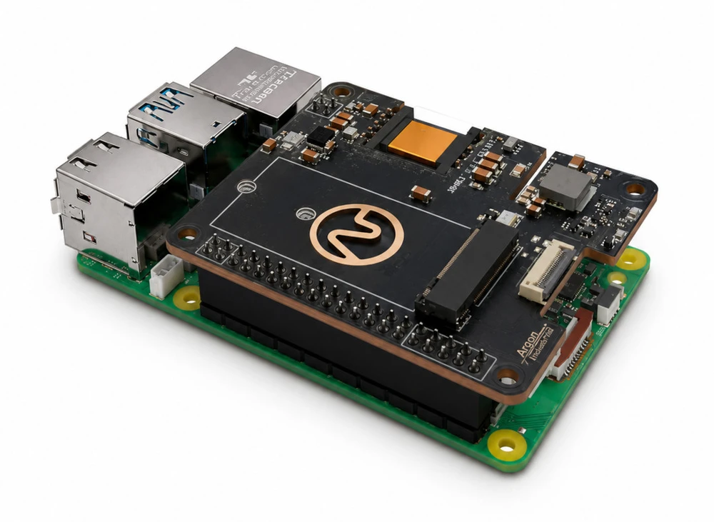 Argon40 Argon Industria PoE+ HAT su M.2 NVMe – skydas, skirtas Raspberry Pi 5