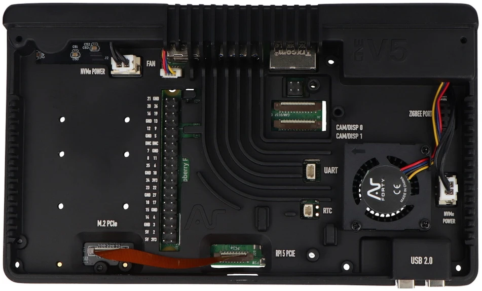 Argon40 Argon ONE V5 – aliuminio korpusas, skirtas Raspberry Pi 5 su aušinimu ir 2 NVMe
