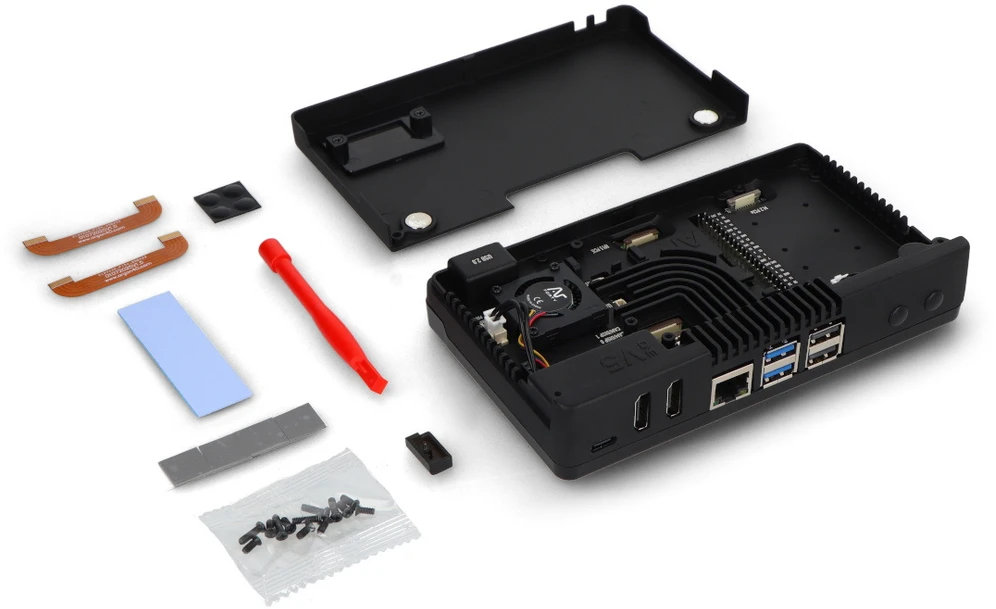 Argon40 Argon ONE V5 – aliuminio korpusas su įmontuotu ventiliatoriumi, skirtas Raspberry Pi 5