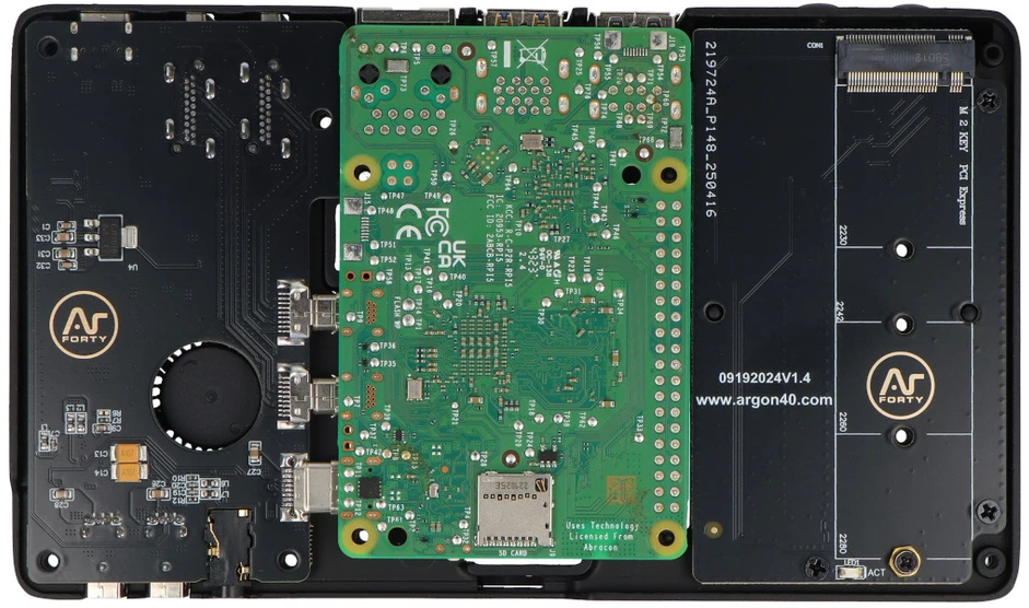 Argon40 Argon ONE V5 – aliuminio korpusas su įmontuotu ventiliatoriumi, skirtas Raspberry Pi 5