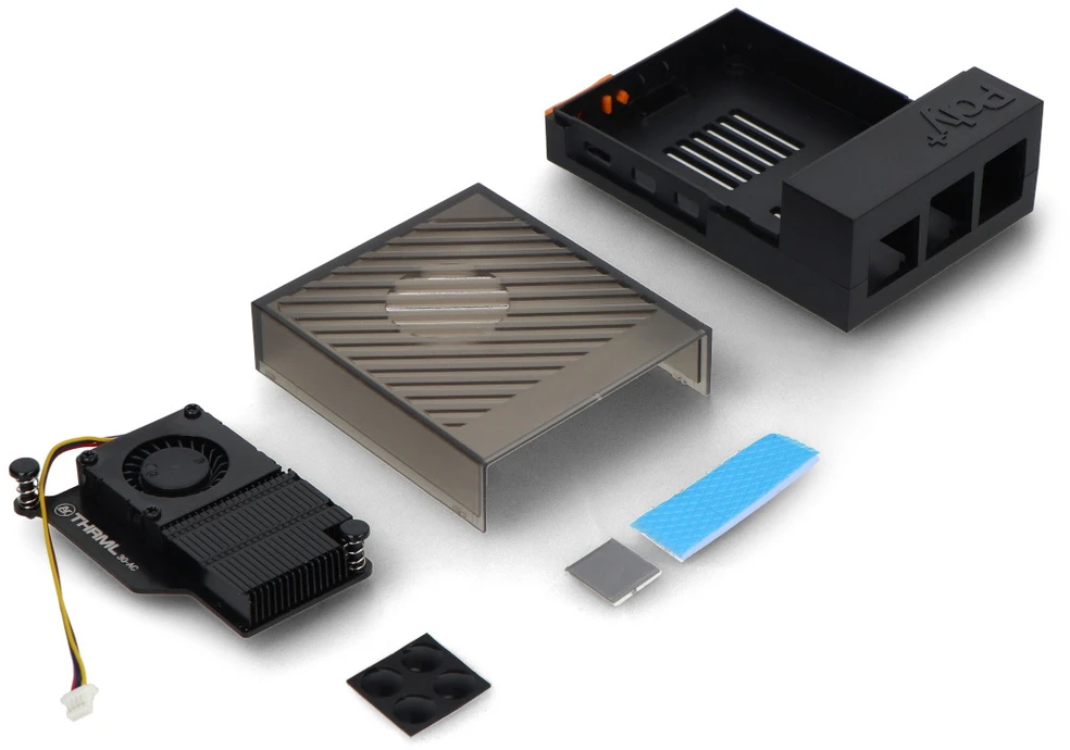 Argon40 Argon Poly+ 5 – ABS korpusas su aktyviu 30 mm THRML aušinimu, skirtas Raspberry Pi 5 – juodas
