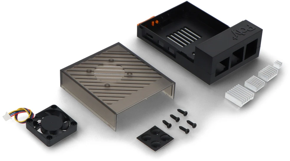 Argon40 Argon Poly+ 5 – ABS korpusas su 30 mm PWM ventiliatoriumi, skirtas Raspberry Pi 5 – juodas