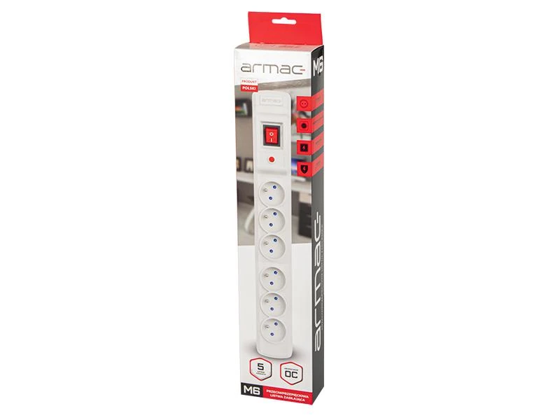 ARMAC M6/15/SZ Armac Surge Protection MULTI M6 (6 lizdai) 1,5m pilka