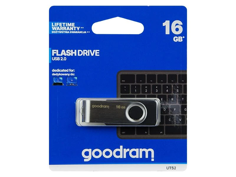 GOODRAM UTS2-0160K0R11 GOODRAM memory USB UTS2 16GB USB 2.0 Juodas