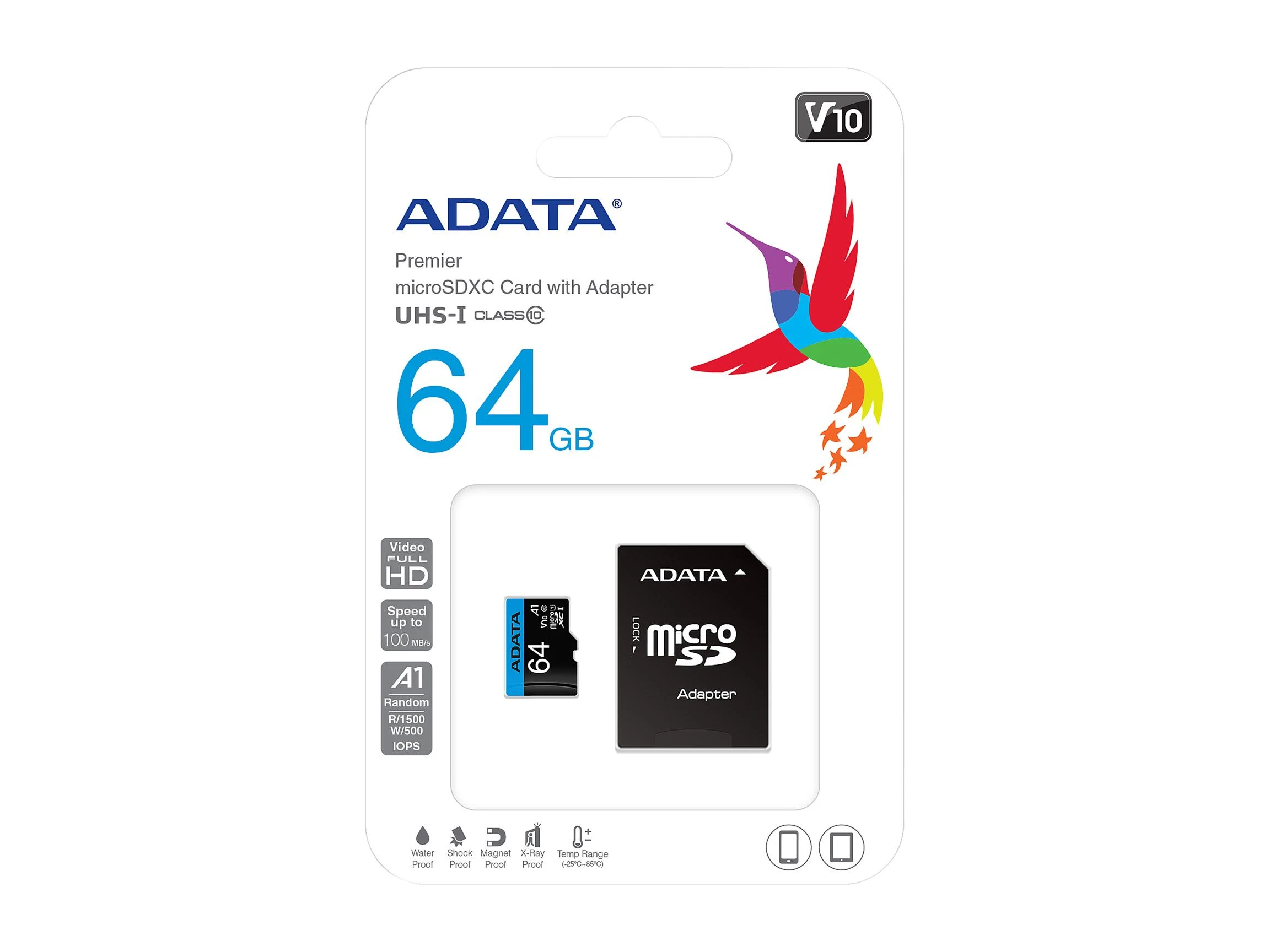 ADATA 64GB Micro SDXC V10 85MB/s + adapteriai