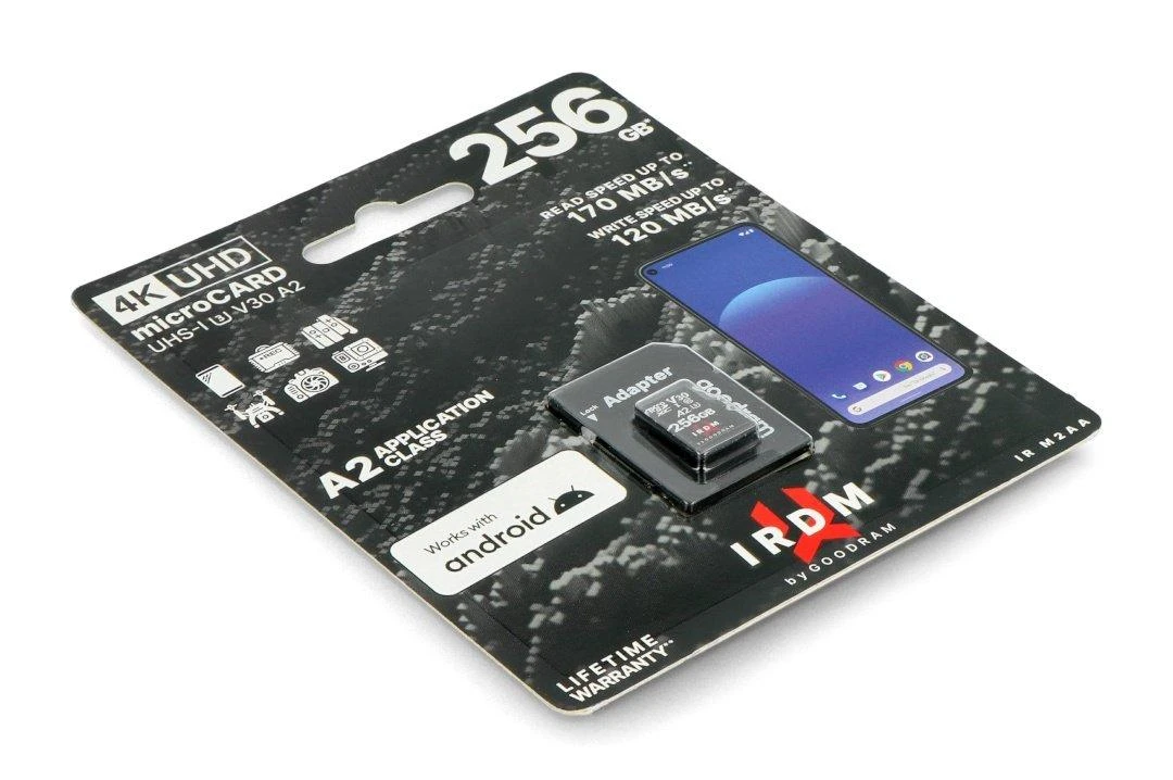 GOODRAM atminties kortelė IRDM 256GB UHS I U3 A2 + Adapteriai