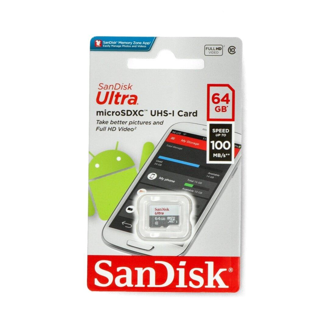 SANDISK 64GB Micro SD atminties kortelė, U1