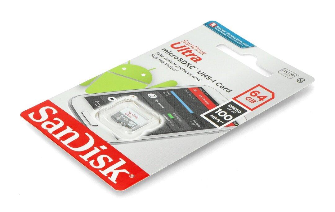 SANDISK 64GB Micro SD atminties kortelė, U1