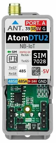 Atom DTU NB-IoT2 – Cat-NB ryšio modulis su antena – SIM7028 – M5Atom kūrimo moduliams – M5Stack K059-B