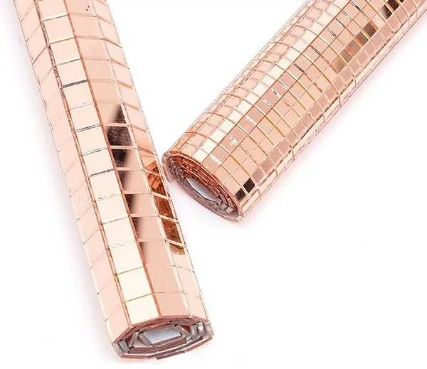 Oem Auksinė stiklo mozaika – ritinėlis 100x4cm 1mm – lipnus 3D mozaikos lipdukas