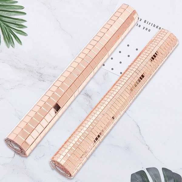 Oem Auksinė stiklo mozaika – ritinėlis 100x4cm 1mm – lipnus 3D mozaikos lipdukas