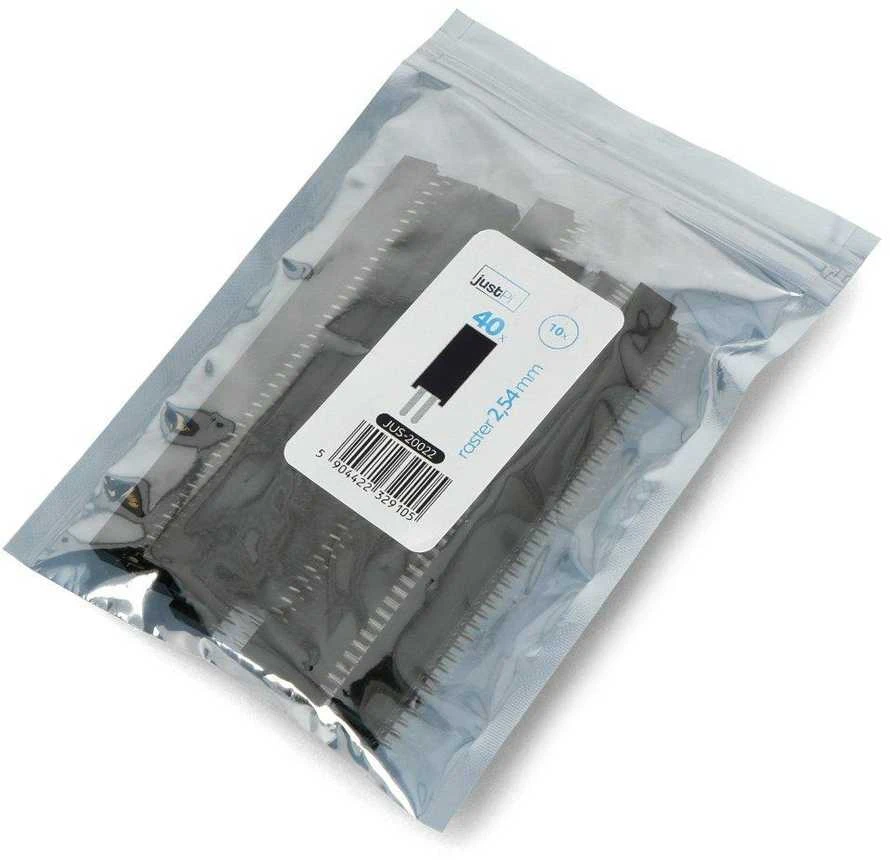 Auksinių kaiščių juosta 2x40 lizdas 2.54mm rastras - 10 vnt - justPi