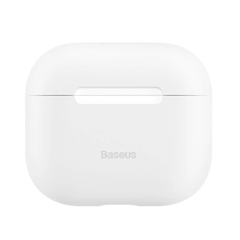 Ausinės Baseus itin plonas silikagelio dėklas, skirtas Apple AirPods 3 – baltas