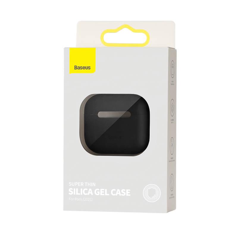 Baseus itin plonas silikagelio dėklas, skirtas Apple AirPods 3 – juodas