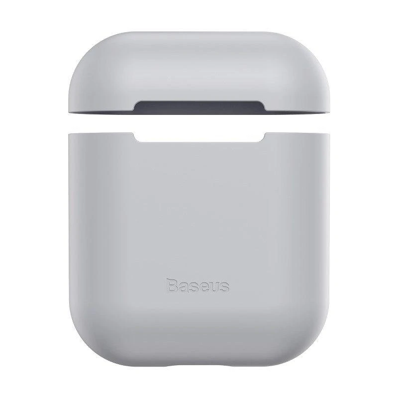 Baseus Super Thin Silica Gelinis Dėklas AirPods 1/2 - Pilkas
