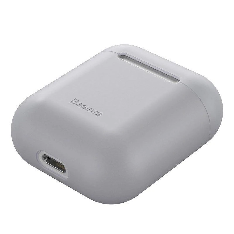 Baseus Super Thin Silica Gelinis Dėklas AirPods 1/2 - Pilkas