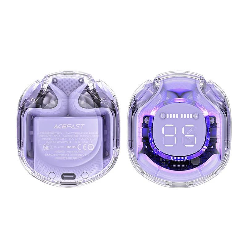 Belaidės ausinės Acefast T8 TWS violetinės (alfalfa violetinė)