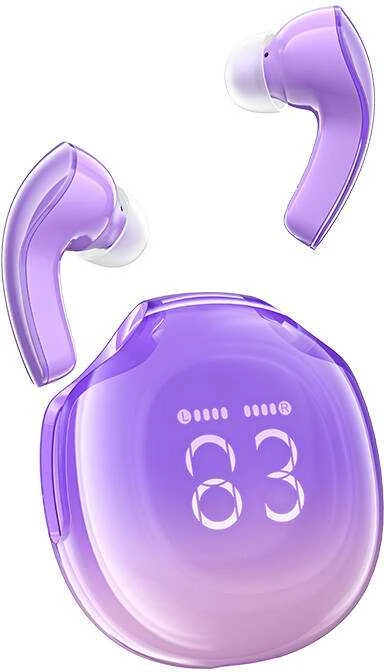 Ausinės TWS Acefast T9, Bluetooth 5.3, IPX4 (vynuogių violetinė)
