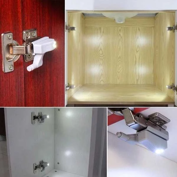 Automatinis LED spintelės apšvietimas spintelės durelių vyriui - šaltai baltas