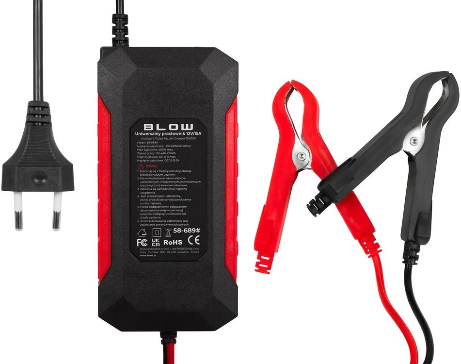Blow 58-689# Automatinis lygintuvas 12V/15A LiFePO4 su pūtimo funkcija