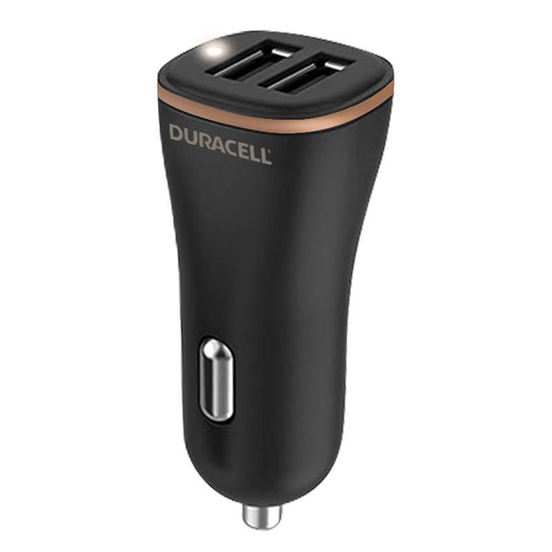Automobilinis įkroviklis 2xUSB 27W Duracell (juodas)