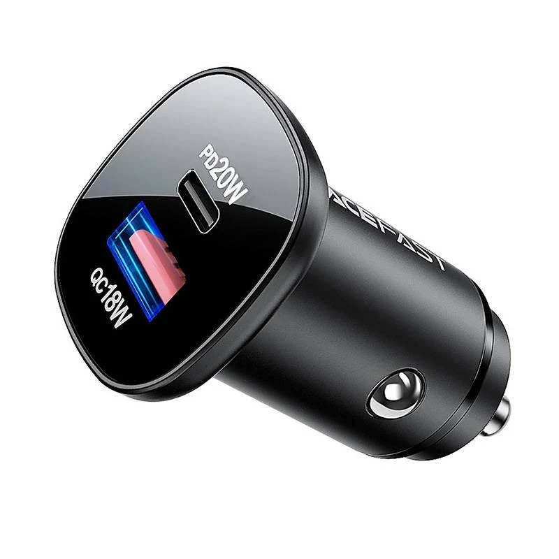 Automobilinis įkroviklis Acefast B1 Mini 38W USB-C+USB-A juodas