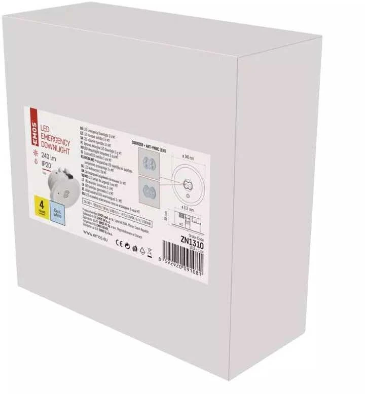 Avarinis šviestuvas 230V 3W 240lm, 3val., IP20, įleidžiamas, EMOS