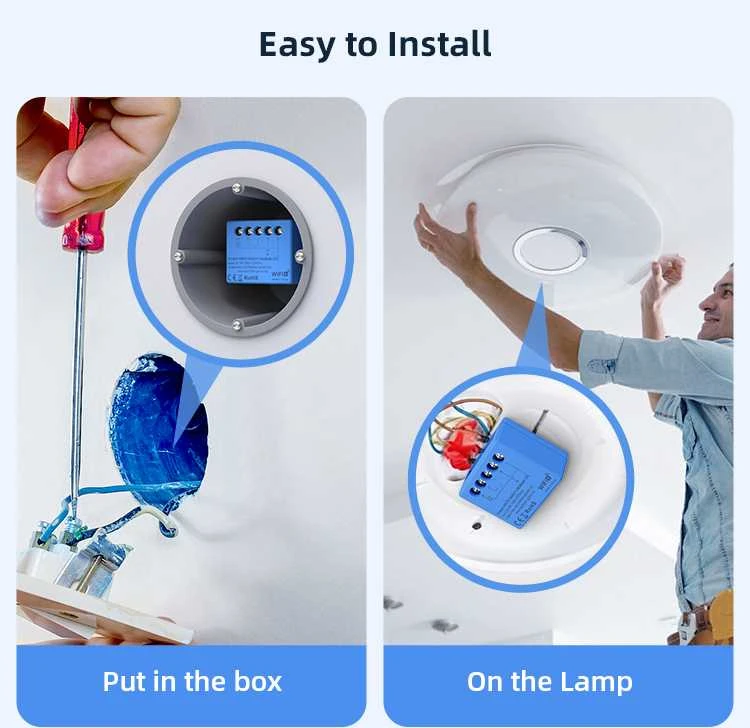 Avatto Išmani relė Wi-Fi 6, 230Vac 8A, 30Vdc 5A, MINI, su sausu kontaktu, TUYA / Smart Life
