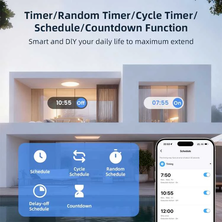 Avatto Išmani relė Wi-Fi 6, 230Vac 8A, 30Vdc 5A, MINI, su sausu kontaktu, TUYA / Smart Life