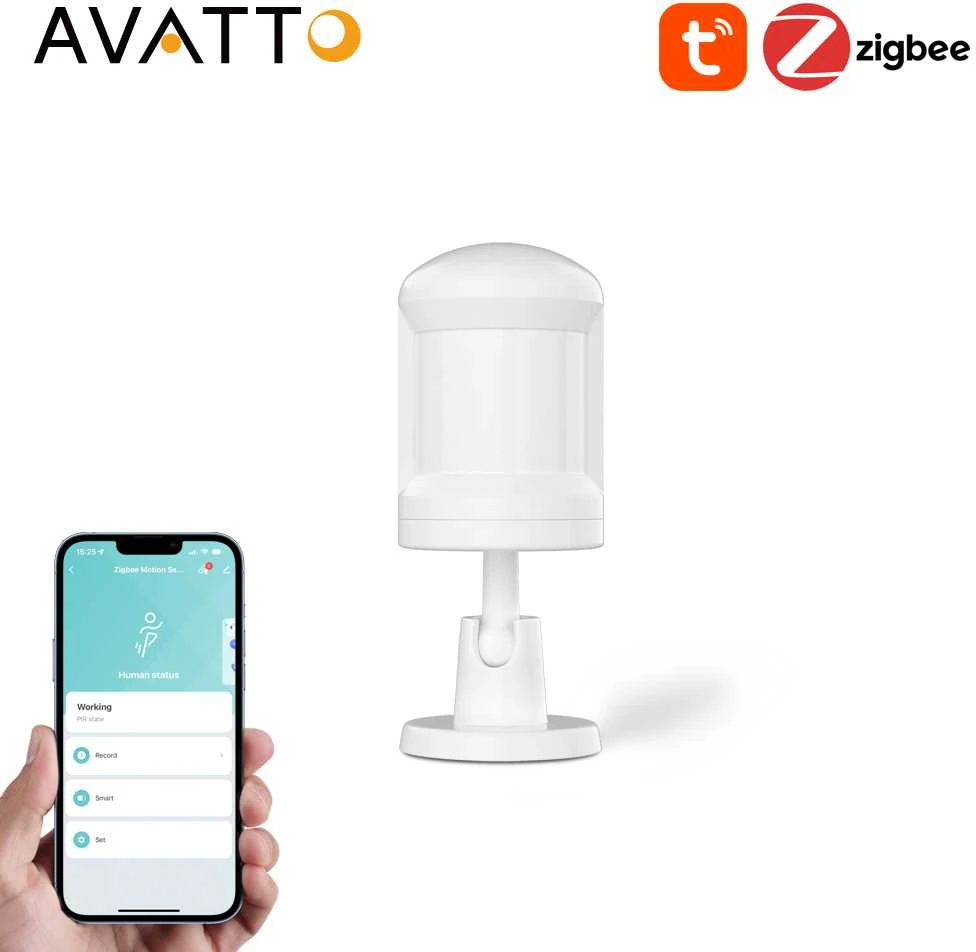 Sefa Verlag Avatto Išmanusis PIR judesio jutiklis, ZigBee, 2x AAA, TUYA / Smart Life, CR2450