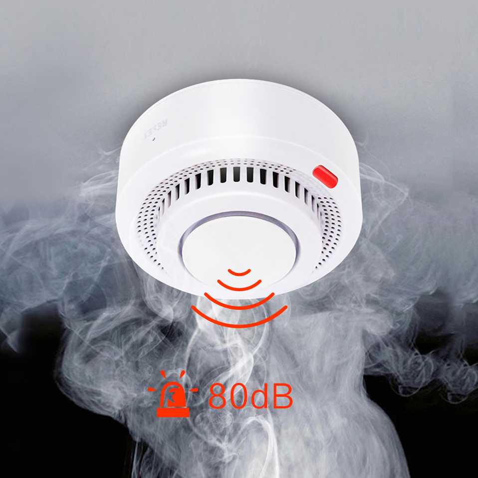 Avatto Išmanusis Wi-Fi TUYA dūmų jutiklis su sirena 85dB, baltas 2x AAA