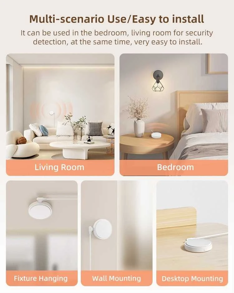 Avatto Judesio ir būvio jutiklis, paviršinis, Wi-Fi, mikrobangų, maitinamas USB 5V, TUYA / Smart Life