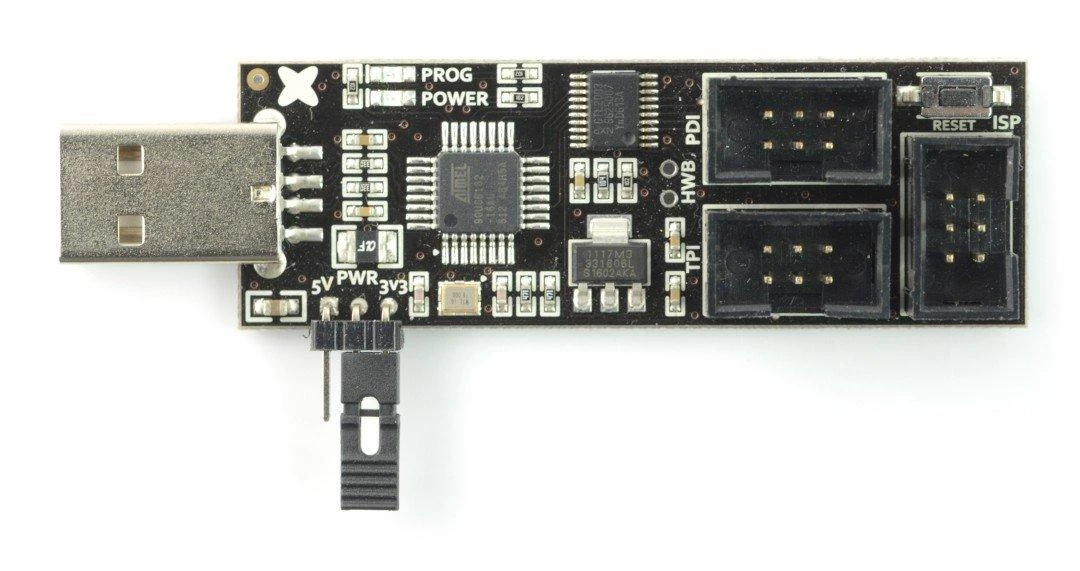 AVR MKII v3 programatorius su USB ir IDC jungtimis