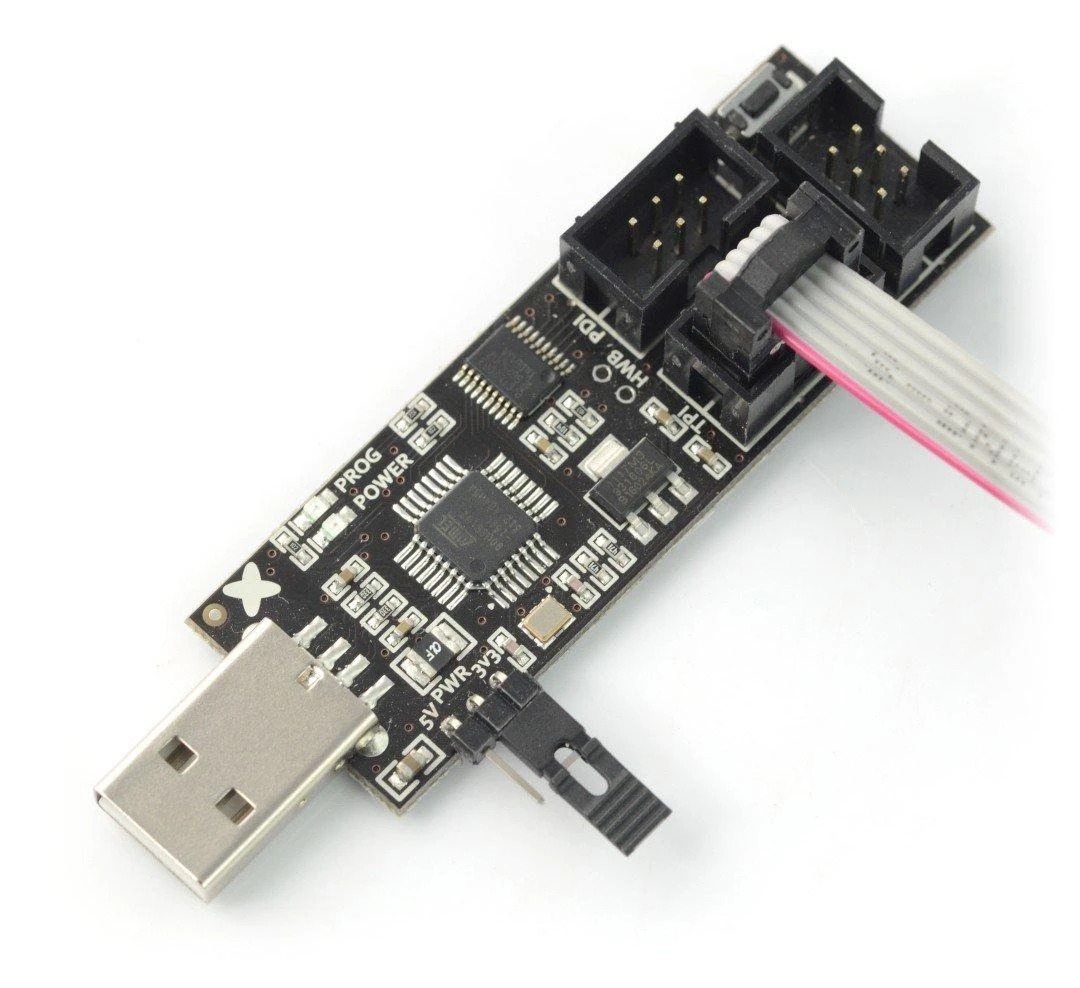 AVR MKII programatorius su USB jungtimi ir IDC laidu
