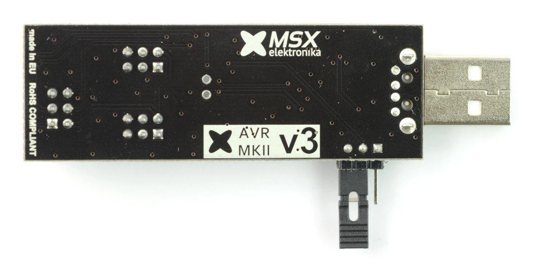 Oem AVR MKII v3 programatorius, suderinamas su AVRISP-MKII ISP + IDC juostinis laidas