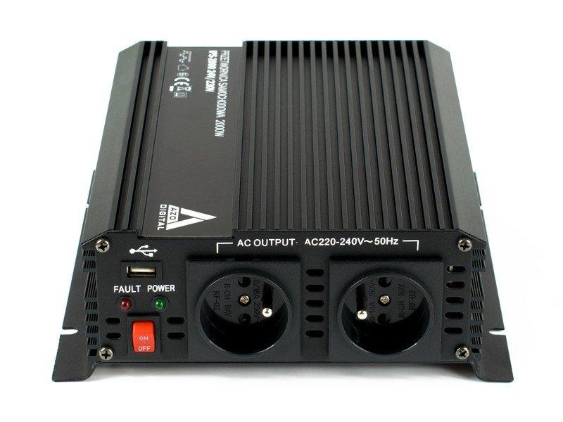 AZO Digital 24VDC / 230VAC IPS-2000 2000W keitiklis - automobilis