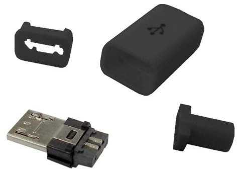 Oem B tipo mikro USB kištukas - su dangteliu - pritvirtintas prie laido