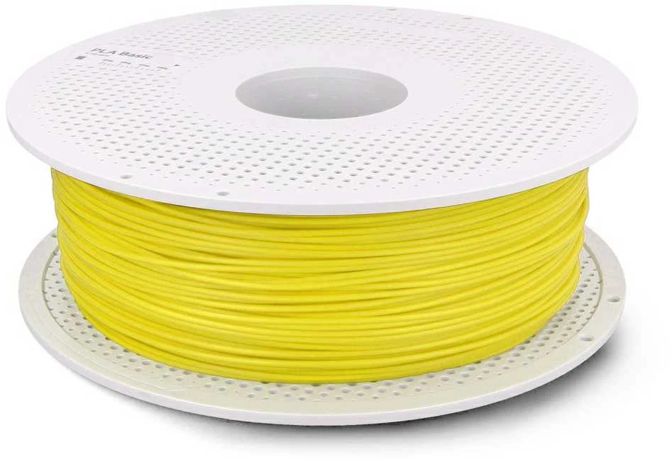 Bambu Lab PLA Basic geltonas plastikas ant ritės