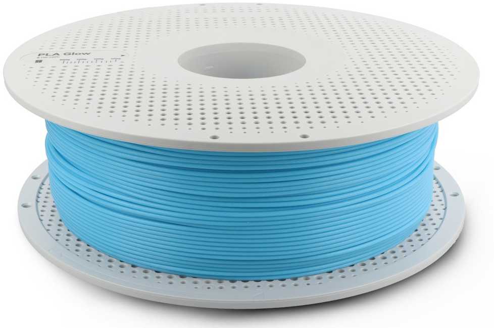Bambu Lab PLA Glow plastikas 1.75mm 1kg – komplektuojamas su daugkartinio naudojimo rite – Glow Mėlyna