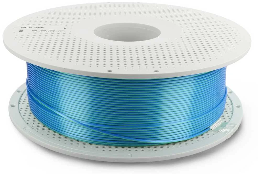 Bambu Lab PLA Silk Dual Color plastikas 1.75mm 1kg - komplekte su daugkartinio naudojimo ritė - Mėlyna Hawaii