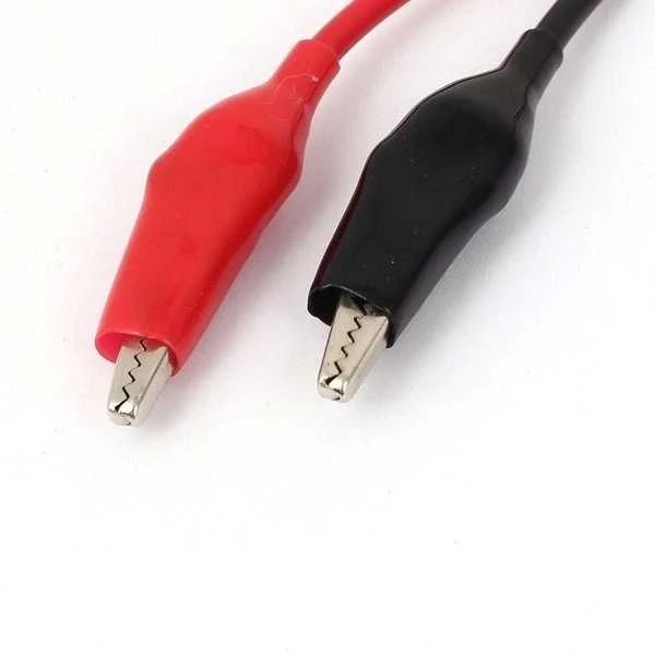 Oem Bandymo laidai 100cm - 2x krokodilo segtukai 35mm - kabelis su krokodilo segtukais