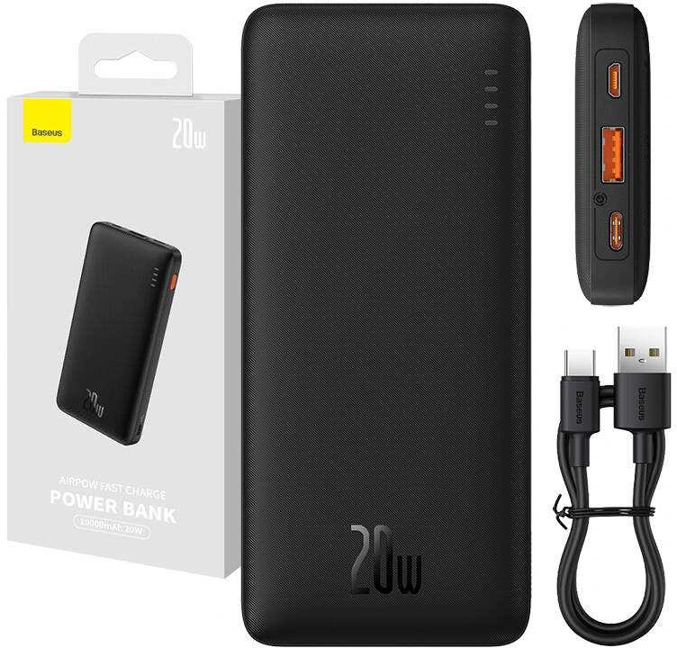 Baseus Airpow 10000mAh 20W maitinimo blokas (juodas)