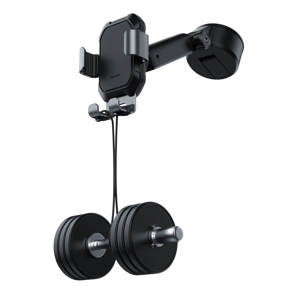 Gravity automobilinis laikiklis Baseus Tank telefonui su siurbtuku - Juodas