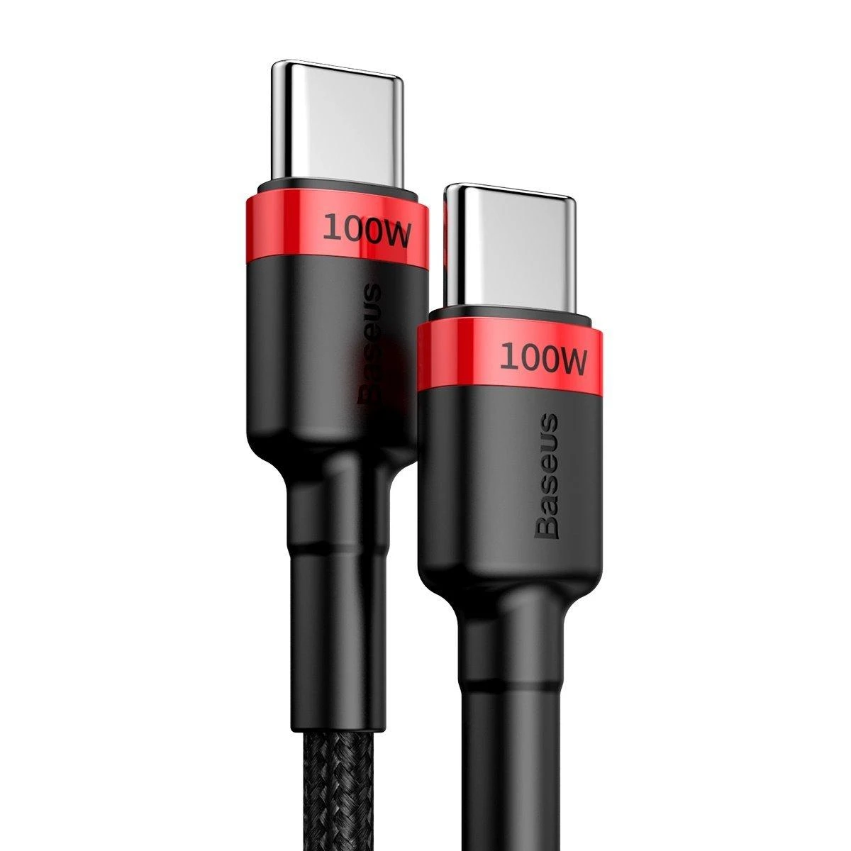 Baseus Cafule PD2.0 100W blykstė įkrovimo USB-C kabelis 20V 5A 2m - Raudonas / Juodas